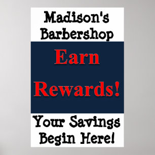 Salon Barbershop Poster Earn Rewards