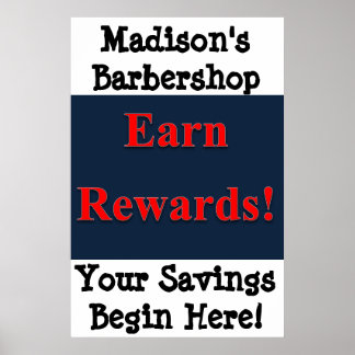 Salon Barbershop Poster Earn Rewards