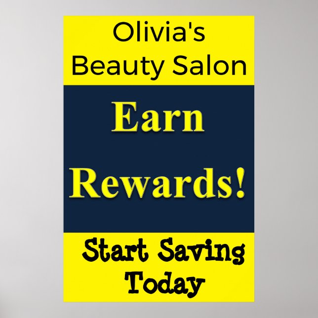 Salon Barbershop Poster Earn Rewards (Framsidan)