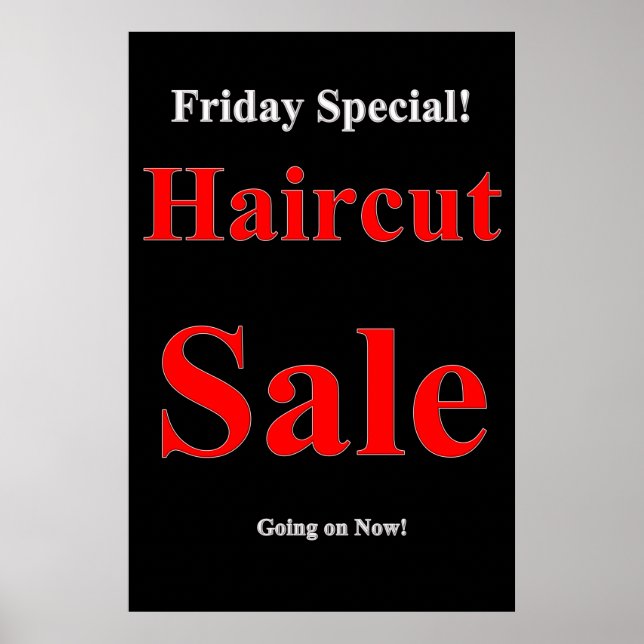 Salon Barbershop Poster Fredag Haircut Sale (Framsidan)