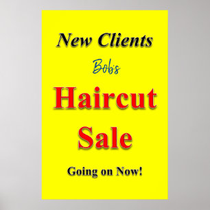 Salon Barbershop Poster Haircut Sale