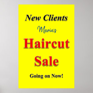 Salon Barbershop Poster Haircut Sale