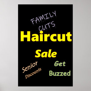 Salon Barbershop Poster Haircut Sale