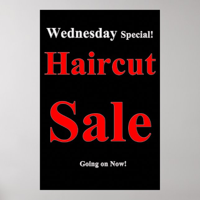 Salon Barbershop Poster onsdag Haircut Sale (Framsidan)