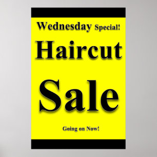 Salon Barbershop Poster onsdag Haircut Sale