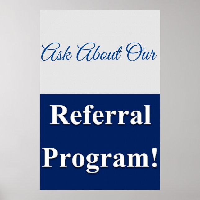 Salon Barbershop Poster Referral Program Blue (Framsidan)