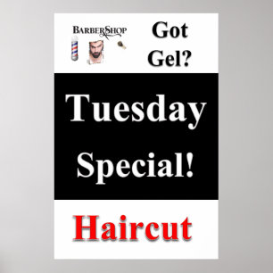 Salon Barbershop Poster Speciell Har Gel tisdag