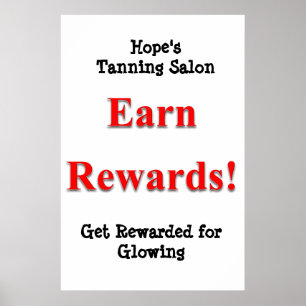 Salon Barbershop Poster Tanning Earn Rewards
