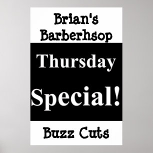 Salon Barbershop Poster torsdag Buzz Cuts