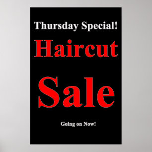 Salon Barbershop Poster torsdag Haircut Sale
