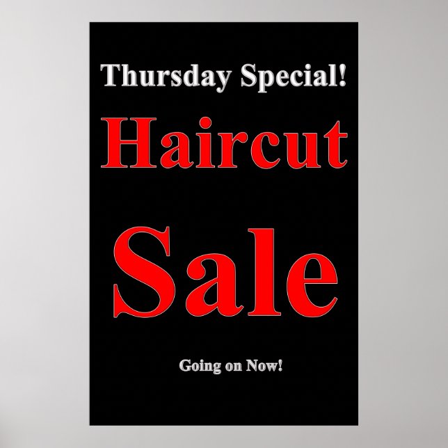 Salon Barbershop Poster torsdag Haircut Sale (Framsidan)