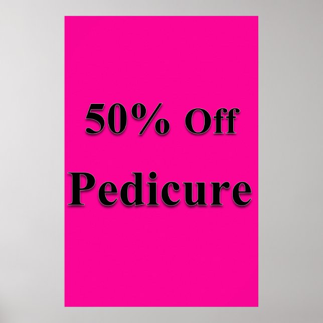 Salon Barbershop Posters 50% Off Pedicure Pink (Framsidan)