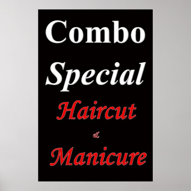 Salon Barbershop Posters Combo Haircut & Manicure (Framsidan)