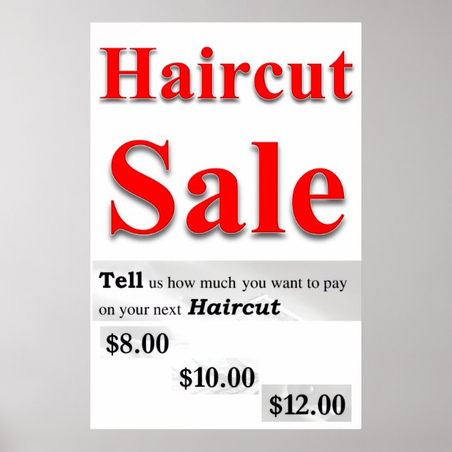 Salon Barbershop Posters Haircut Sale How much Pay (Framsidan)