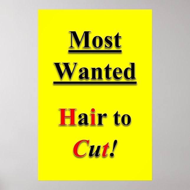 Salon Barbershop Posters Haircut Sale Most Wanted (Framsidan)