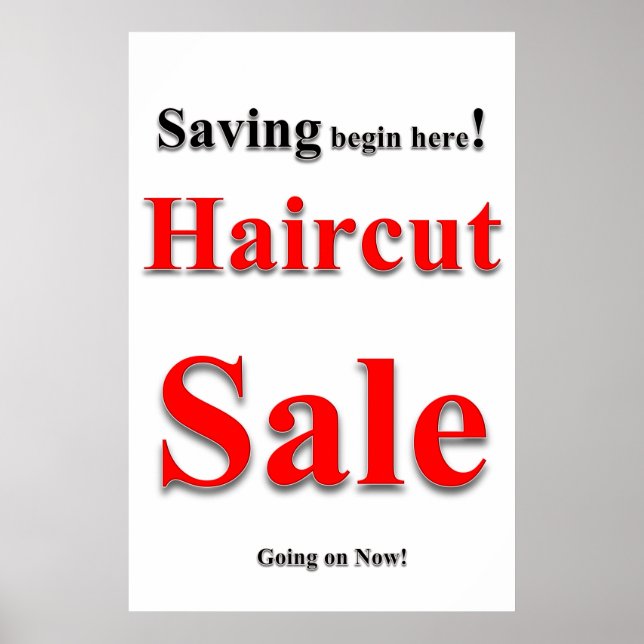 Salon Barbershop Posters Haircut Sale Savings (Framsidan)