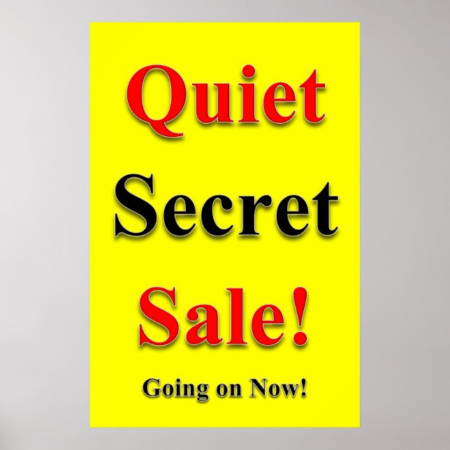 Salon Barbershop Posters Quiet Secret Sale Yellow (Framsidan)