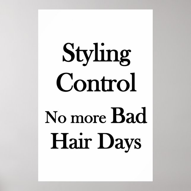 Salon Barbershop PosterStyling Control No Bad Hair Poster (Framsidan)