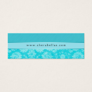 Salon Bookmark Spa Damask blommigt Blå Litet Visitkort