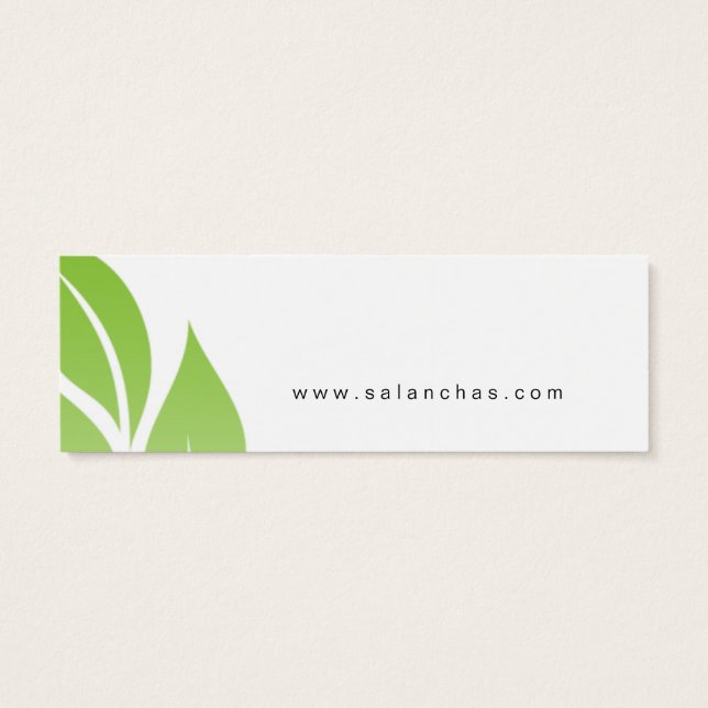 Salon Bookmark Spa fold löv blommigt-grönt Litet Visitkort (Baksidan)