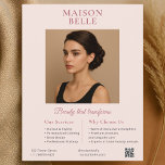 Salon Business Elegant Reklamblad<br><div class="desc">Capture attention with this exquisitely designed flyer, where timeless elegance meets modern sophistication. The refined blush palette paired with warm sepia tones evokes a luxurious, serene ambiance—perfect for upscale beauty salons. The typography blends classic serif fonts with graceful calligraphy, reflecting the delicate artistry of your services. Designed to be fully...</div>