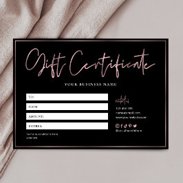 Salon Chic Ro Guld Black Trendig Gift Certificate