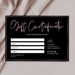 Salon Chic Ro Guld Black Trendig Gift Certificate