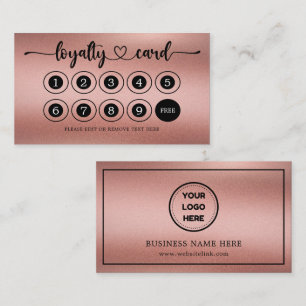 Salon Coffee Shop ro Guld Business Logotyp Store Lojalitetskort