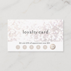 Salon Customer Loyalty 6 Slå Glitter Bokek Lojalitetskort