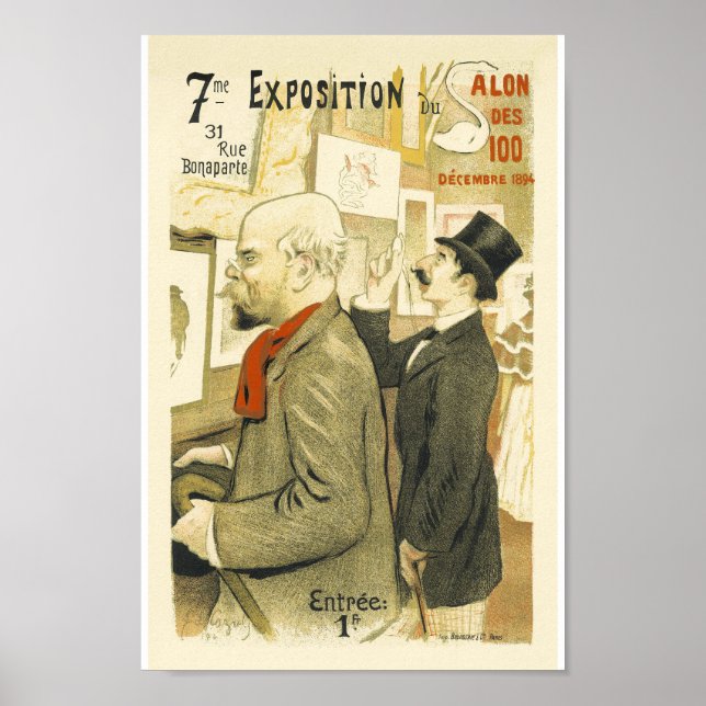 Salon De Cents 1894 Vintage Fransk Reklam Poster (Framsidan)
