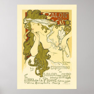 SALON DES CENT 20:e utställningen 1896 Alphonse Mu Poster