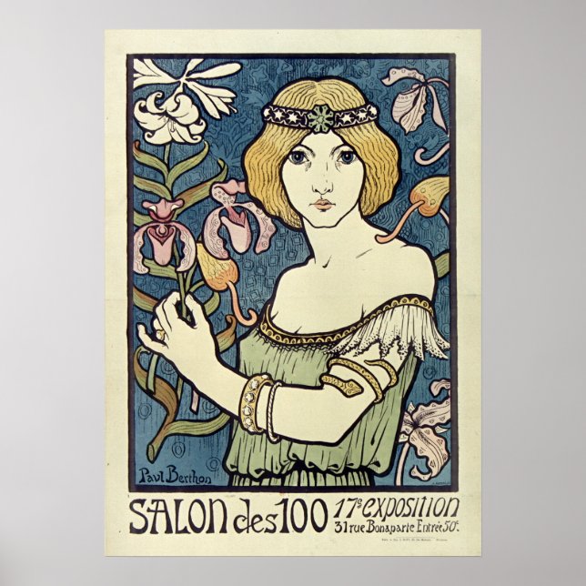 Salon Des Cent av Paul Berthon Poster (Framsidan)