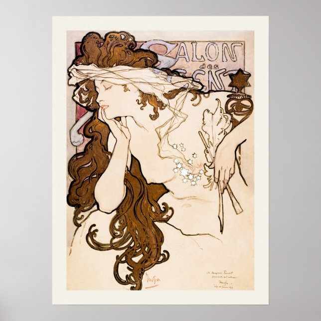 Salon Des Cent Poster Alphonse Mucha (Framsidan)