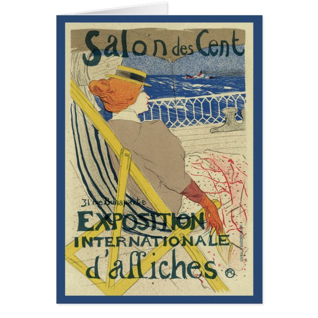Salon des Cents av Toulouse Lautrec, Art nouveau Hälsningskort (Framsidan)