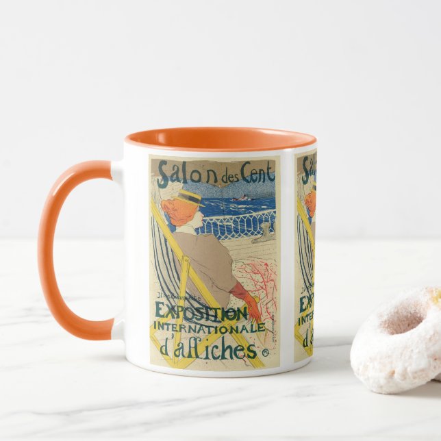 Salon des Cents av Toulouse Lautrec, Art nouveau Mugg (Med munk)