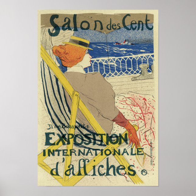 Salon des Cents av Toulouse Lautrec, Art nouveau Poster (Framsidan)