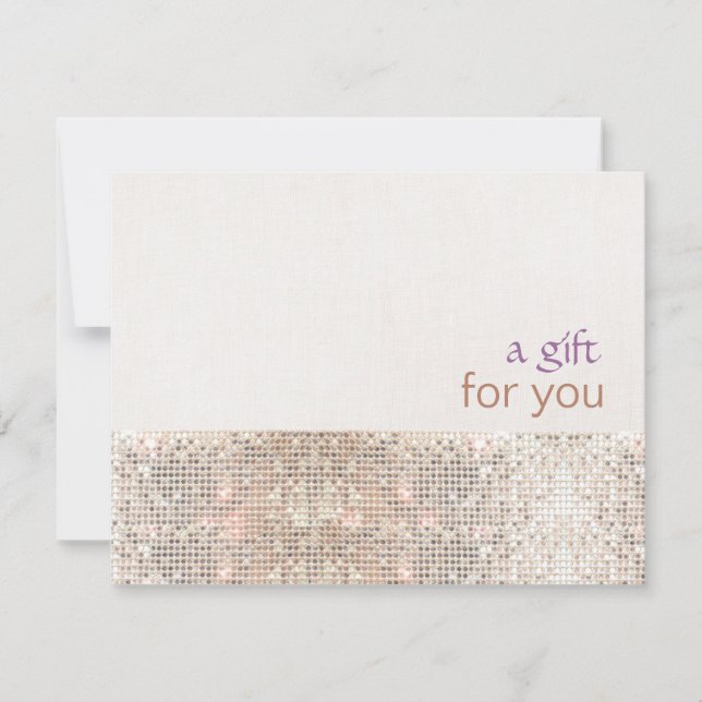Salon Faux Sequins Linen Salon Gift Certificate (Framsida)