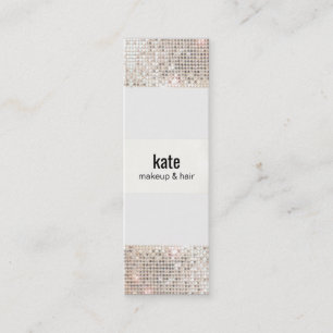 Salon Faux Silver Sequin Hair Stylist Mini Visitkort