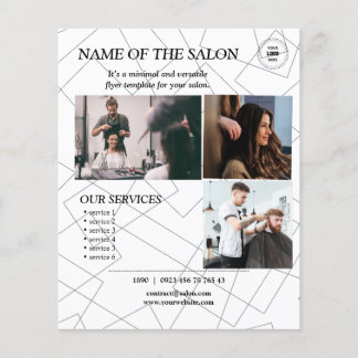 Salon Flyer med Geometric Line Art