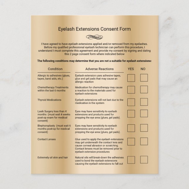 Salon för Eyelash Extension Salon guld Flygblad (Framsidan)