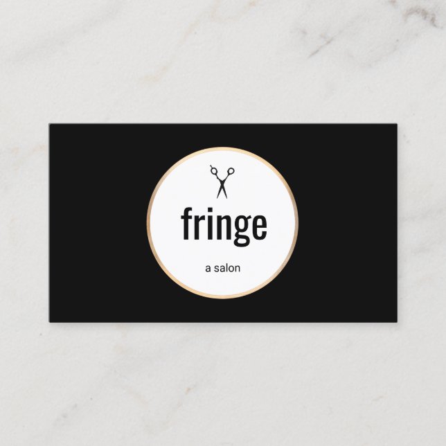 Salon för fetstil, modern svart och vit hårslips visitkort (Framsida)