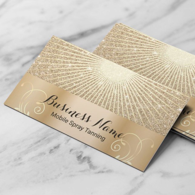 Salon för Guld Glow Mobile Spray Tanning Salon Visitkort (Skapare uppladdad)
