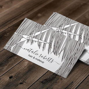 Salon för Hair Stylist Sissor & Hair illustration Visitkort