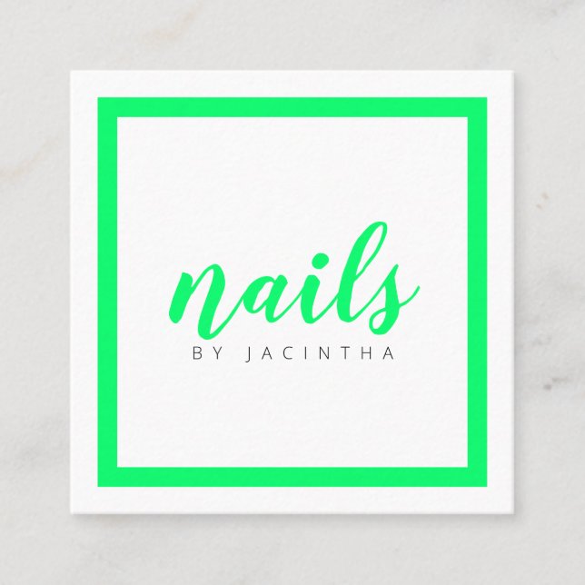 Salon för ny modern teknik för Grönt Fyrkantigt Visitkort (Framsida)