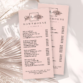 Salon för Prisa listtjänster i chic Push Stroke Sa Reklamkort