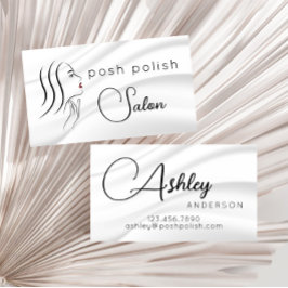 Salon för vit Professionell med minimalistisk Eleg Visitkort