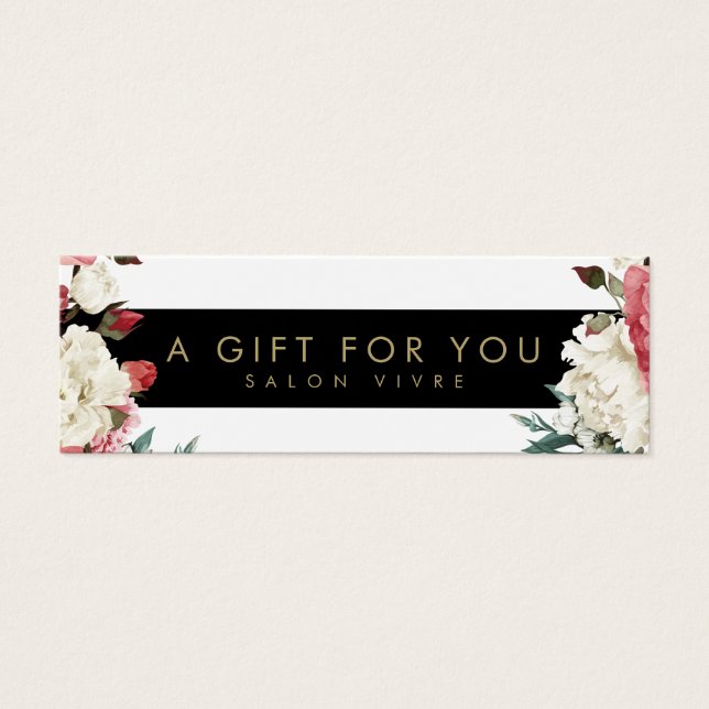 Salon Gift Card Botanical Flowers Rand Litet Visitkort (Framsidan)