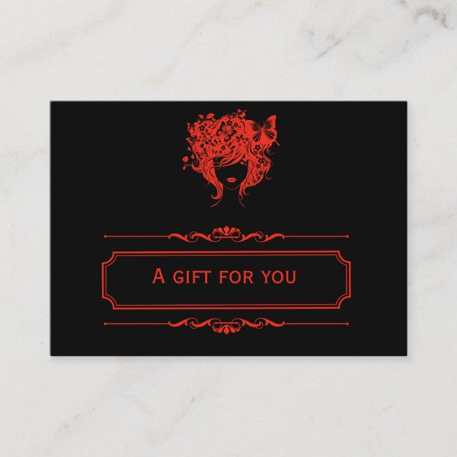 Salon Gift Certificate (Firebrick) Rabattkort (Framsida)
