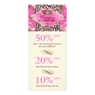 Salon GIFT CERTIFICATE Krona Leopard Rosa Cream Reklamkort