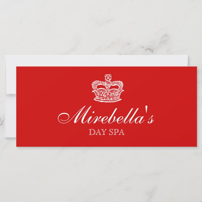 Salon Gift Certificate Krona Red White (Framsida)